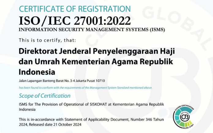 Sertifikasi SMKI ISO 27001 Siskohat