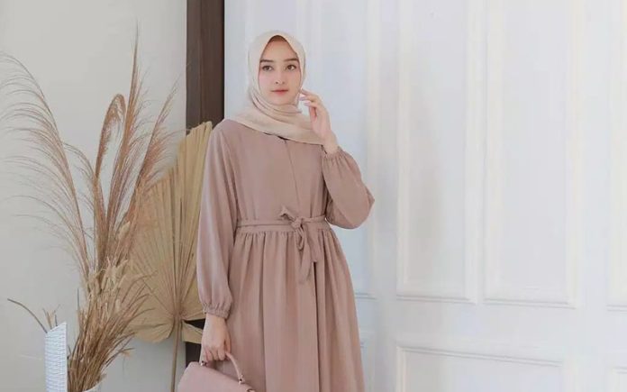 gamis-tali-pinggang Gamis tali pinggang